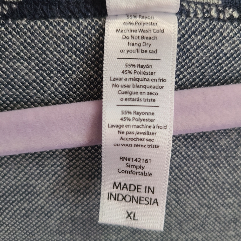 Lularoe Classic Navy & Gray Patterned Top XL - Picture 7 of 12